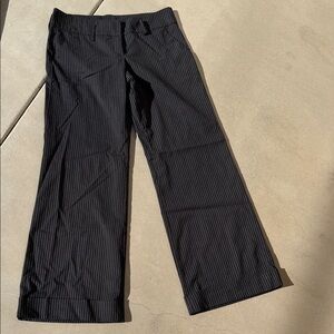 Women's Black Pinstripe Wide Leg Pants